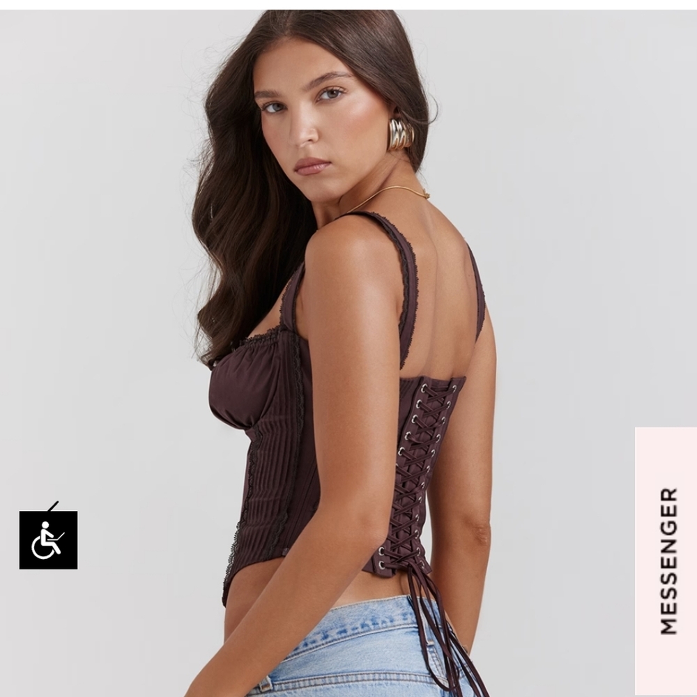 Gini lace back corset top